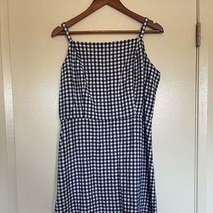 Dark Blue & White Gingham Dress